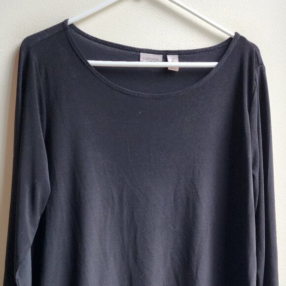 Easywear By Chico's Semi-Sheer Black Scoop Neck Blouse Size 2X - Picture 6 of 16